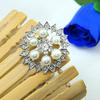 Faux Pearl Flower Brooch Collar Pin Rhinestone Crystal Bridal Jewelry Present