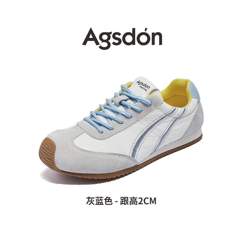 Augustus Den dopamine German training shoes women's 2025 new spring and summer casual flat-bottomed Forrest Gump sports little white shoes