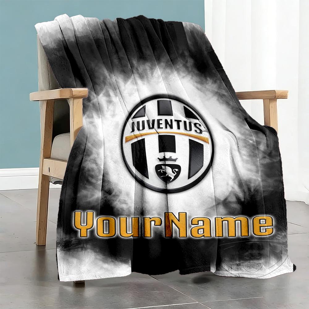 Juventus Personalized Name Blanket Throw Personalized Blanket Comfortable Versatile for Office Chair Nap Bed Sofa Ideal for All Seasons