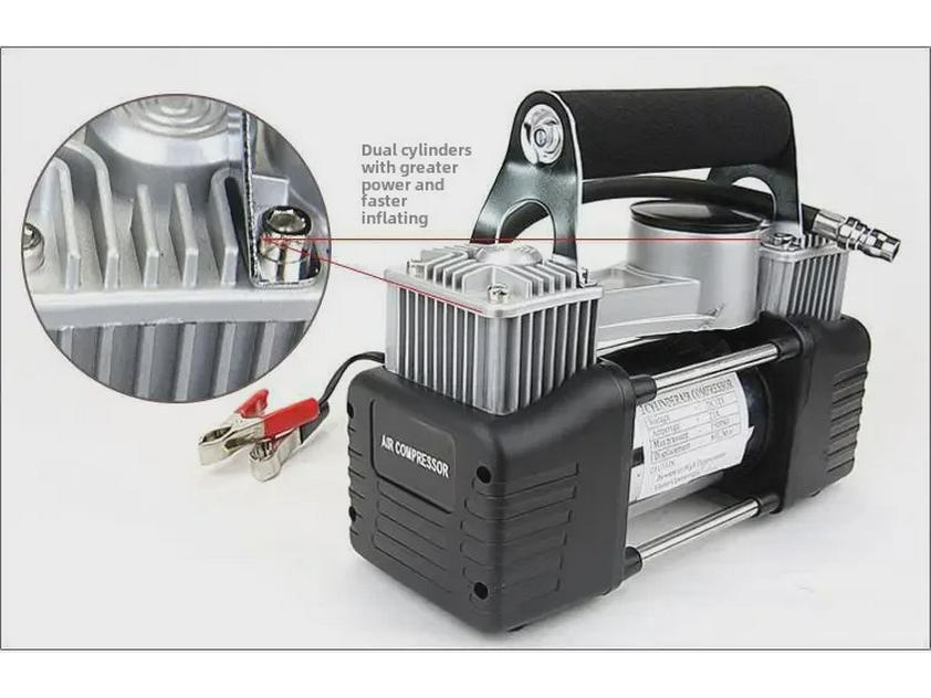 Portable 12V High-Power Dual-Bar Car Tire Air Pump