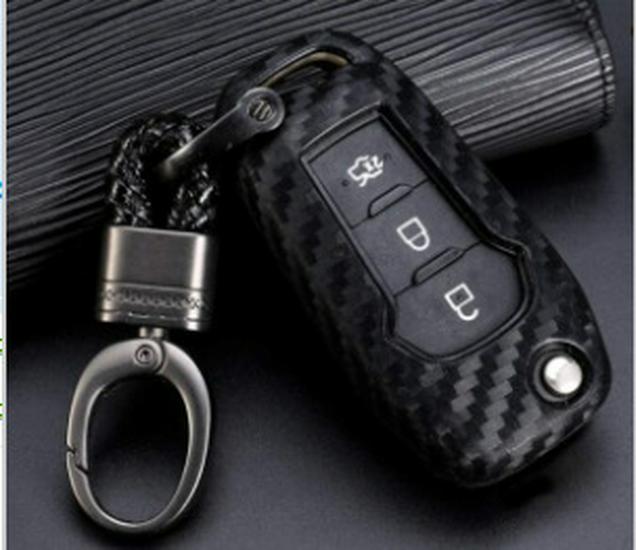Carbon Fiber Texture Key Case for Ford: Fits Mondeo, Lincoln, Mustang, Focus - Protective Shell