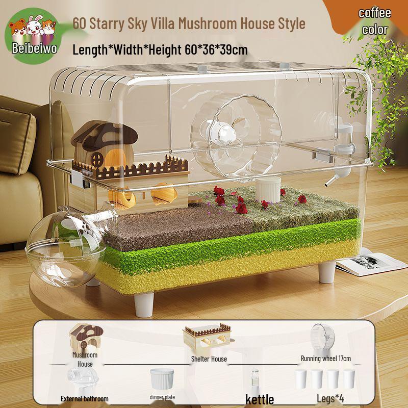 Luxury Extra-Large Golden Hamster Cage: Spacious, Easy-Clean, Anti-Bite Design