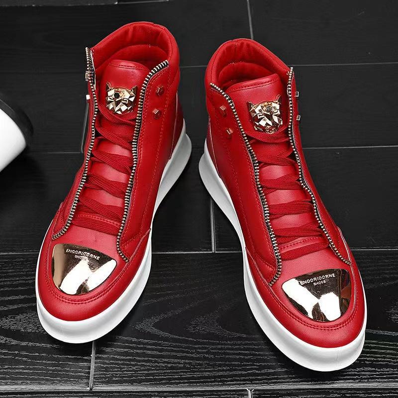Newest Men Casual Shoes Men Ankle Boots Winter High-Cut Leather Sneakers Platform Skate Running Sport Shoes Boots Footwear