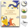 Rxlite Creative Kit Scratch-off Birthday Invitations Knight Theme :10 Gold Sticker Cards White Envelopes