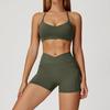 JYL Naked Fashion Yoga Set Cross Back Quick Dry Running Outfit