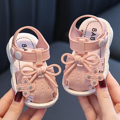 Girls Sandals Bow Knot Sweet Soft Children's Beach Shoes Kids Summer Floral Sandals Princess Fashion Cute High Quality