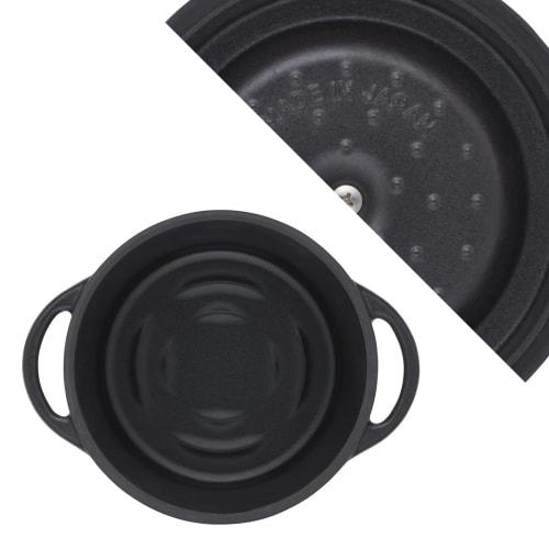 Vermicular MBK14R Cast Iron Enamel Pot, 14cm, Matte Black, Waterless Cooking, Includes Recipe Booklet, Round Oven Pot