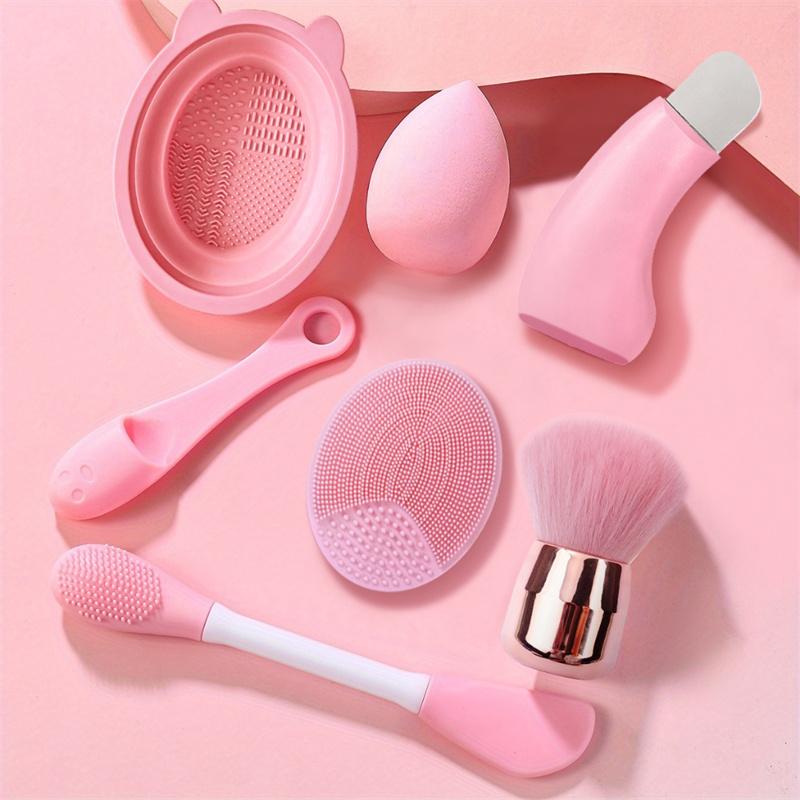 Face Cleansing Brush Set Silicone Face Wash Brush Makeup Brush Cleaning Bowl Beauty Sponge Blackhead Shovel Facial Cleaner Tools