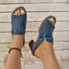 Fashion 2025 Summer Plus Size Round Toe Women's Slipper Hot Sale Outdoor Rome Sandals Women with Buckle Chunky Heels Slippers Zapatos