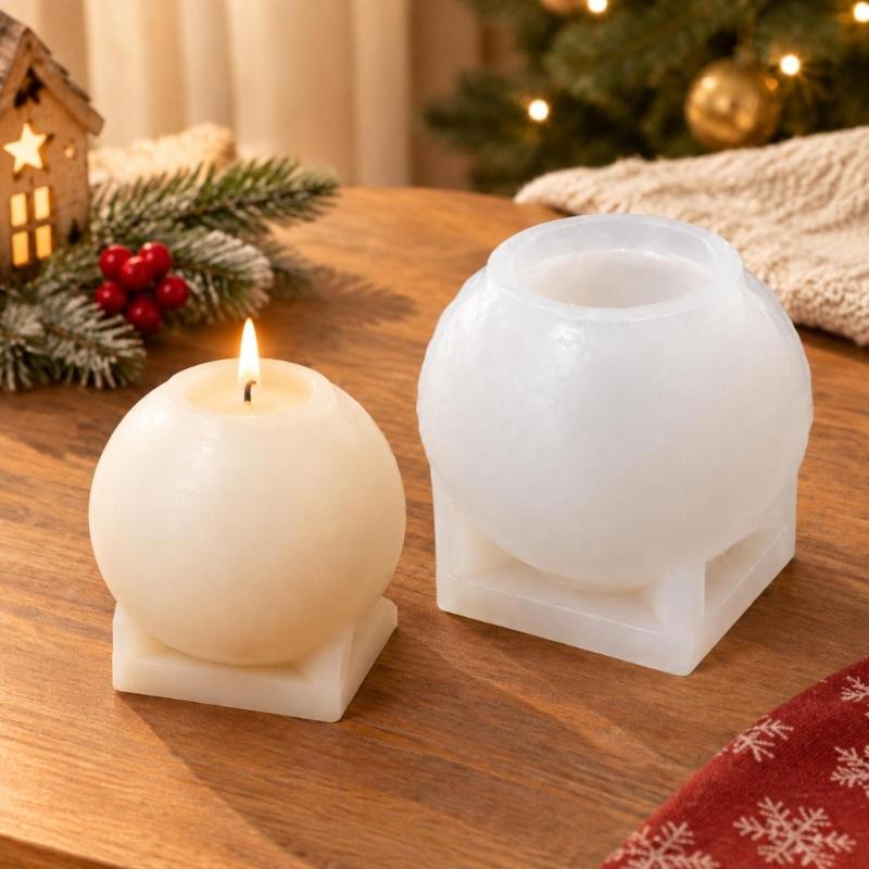 Lantern Resins Molds with Rounded Globe Molds and Integrated Silicone Construction for Decorative Casting Projects