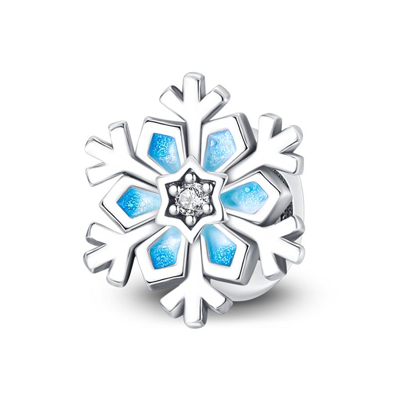 Real Metal Inlaid Zirconium Charms Beads Snowflake Butterflies Pendant Clasp Original Accessories Bracelets Make your own Accessory Elegant Fashion