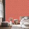 Christmas Damask Wallpaper Coral and Red 50x1000