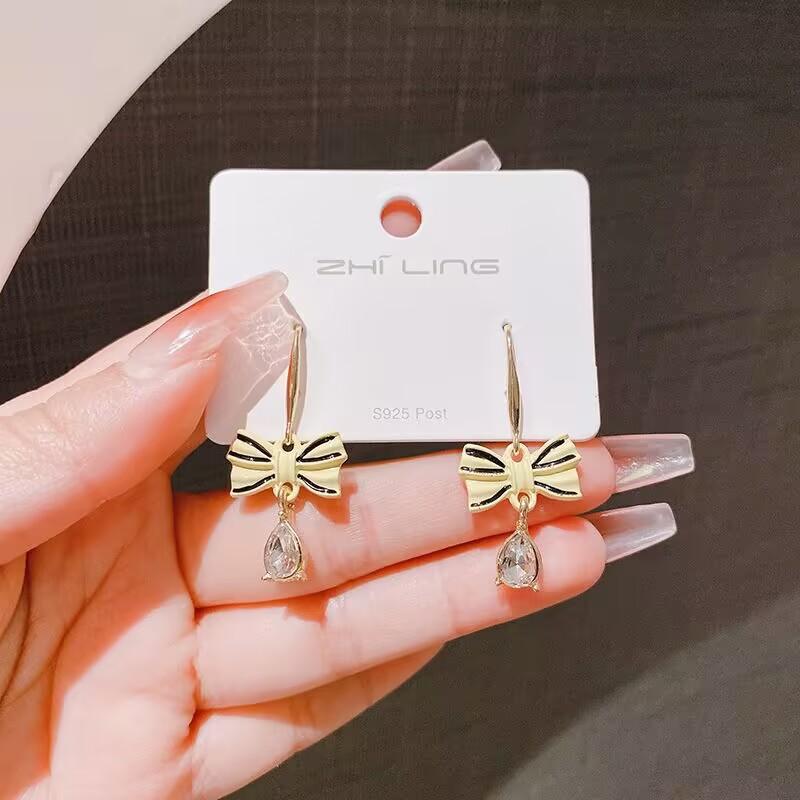 925 Silver Needle Geometric Pearl Earrings For Women Fashion Earrings Flowing Tassel Earrings Elegant Jewelry