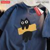Adaptive Tape Cat Cartoon Printprint Mans Tee Clothing Cartoon Comfort Tshirt Round Neck Tshirts Retro Sxxxl Half Sleeve