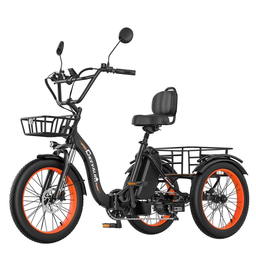 Cheevalry CF750 Freight Electric Tricycle 750W Motor 48V20AH Battery 20 Inch Freight Tires 130KG Load 25KM/H Speed Folding  E-Bike