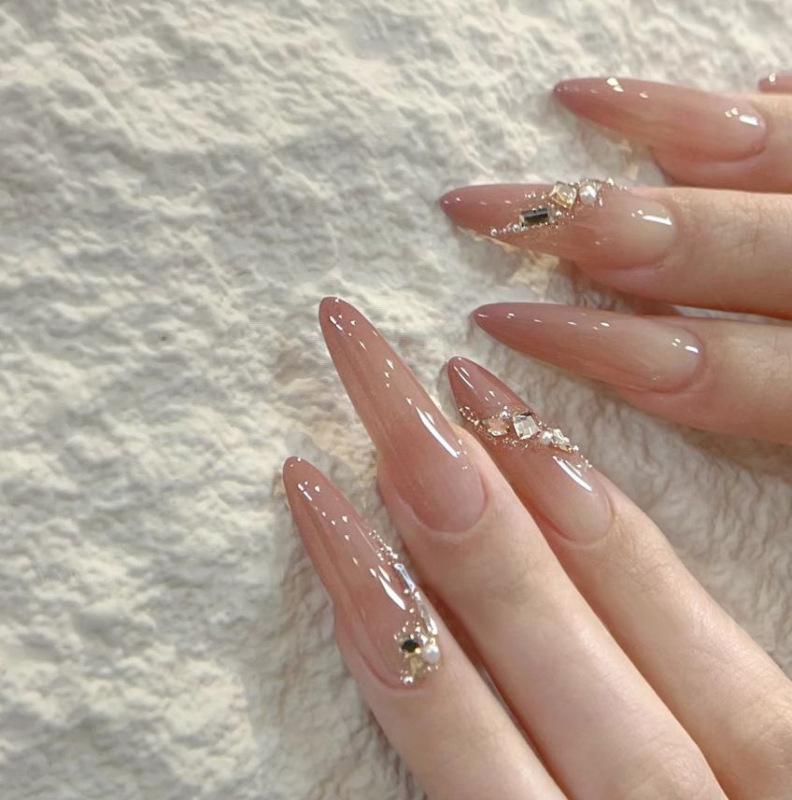 Handmade High-End Flash Diamond Nails: Boost Skin Glow with Pure Desire Style