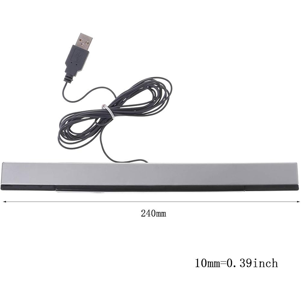 USB Sensor Bar Wired Infrared IR Signal Ray Sensor Replacement IR Ray Sensor Bar for Wii Console