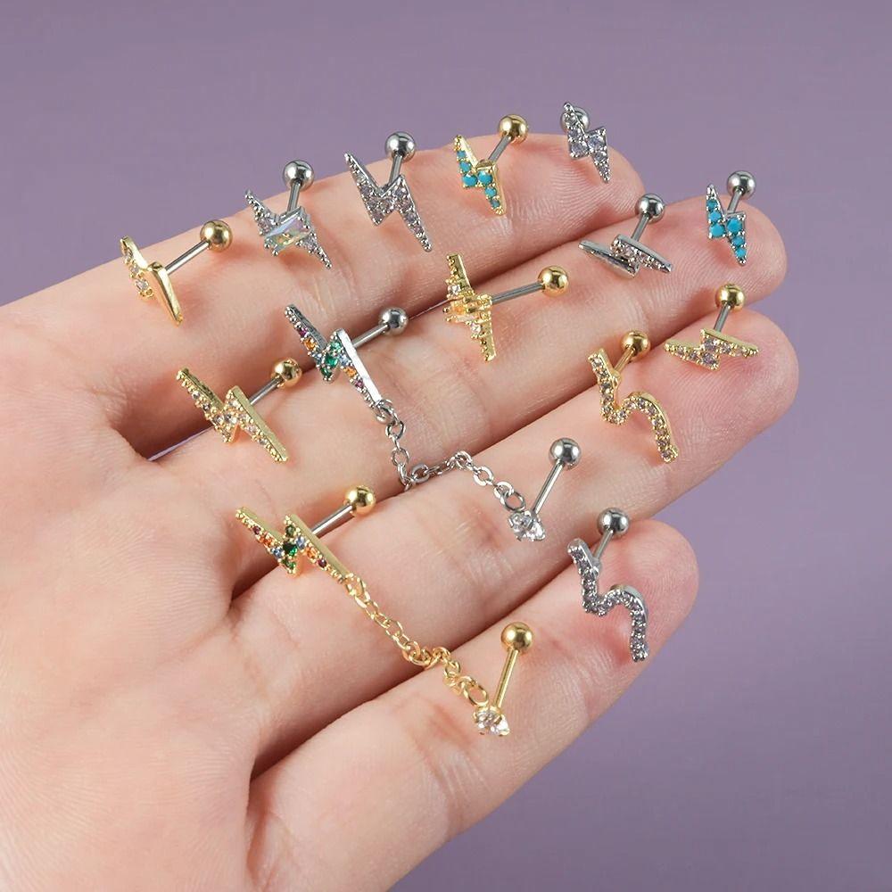 

Dangle CZ Ear Bone Nail Helix Stud Chain Ear Cuff Gift Earrings Woman 13