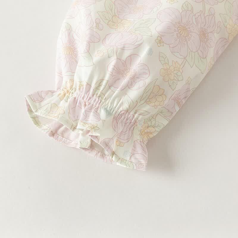 DAVE & BELLA Girls' Floral Cotton Doll Shirt