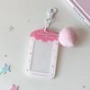 Fruit Strawberry Acrylic Photocard Holder with Keychain Card Protective Case  Card Decor