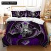 Black Skull Skeleton Bedding Set Paisley Floral Gothic Luxury Soft Bedding Set Bed Set Quilt Cover Twin Single Queen King Size