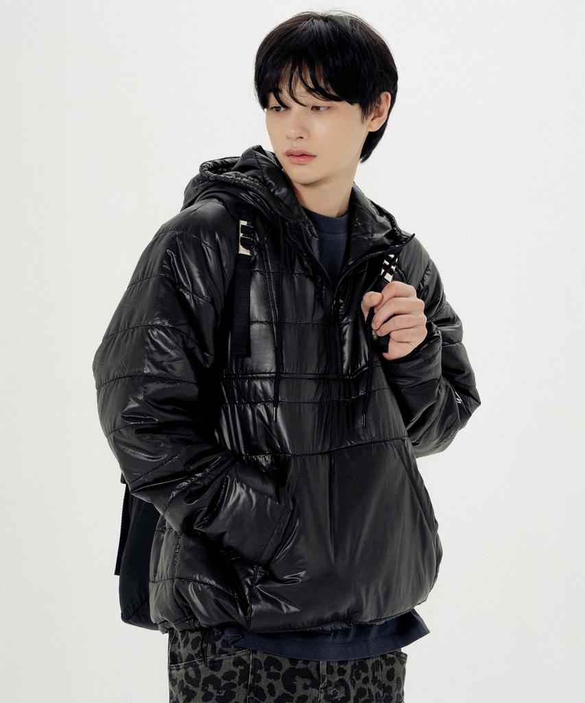 MAYOL Uniquilted Setup Pants_Glossy Black
