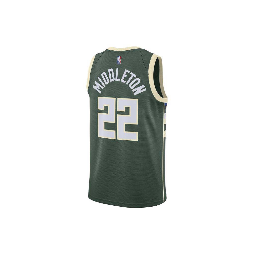 Nike NBA Team Print Jersey Vest SW Fan Edition 22-23 Season Limited Logo Milwaukee Bucks 21 Unisex Jerseys Green DN2012-324