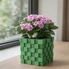 3D Printed Pixel Cube Planter, Grid Spliced Decor, Retro Geometric Ornament, Matte Breathable Structure, Compact Desktop Pot for Succulents Green