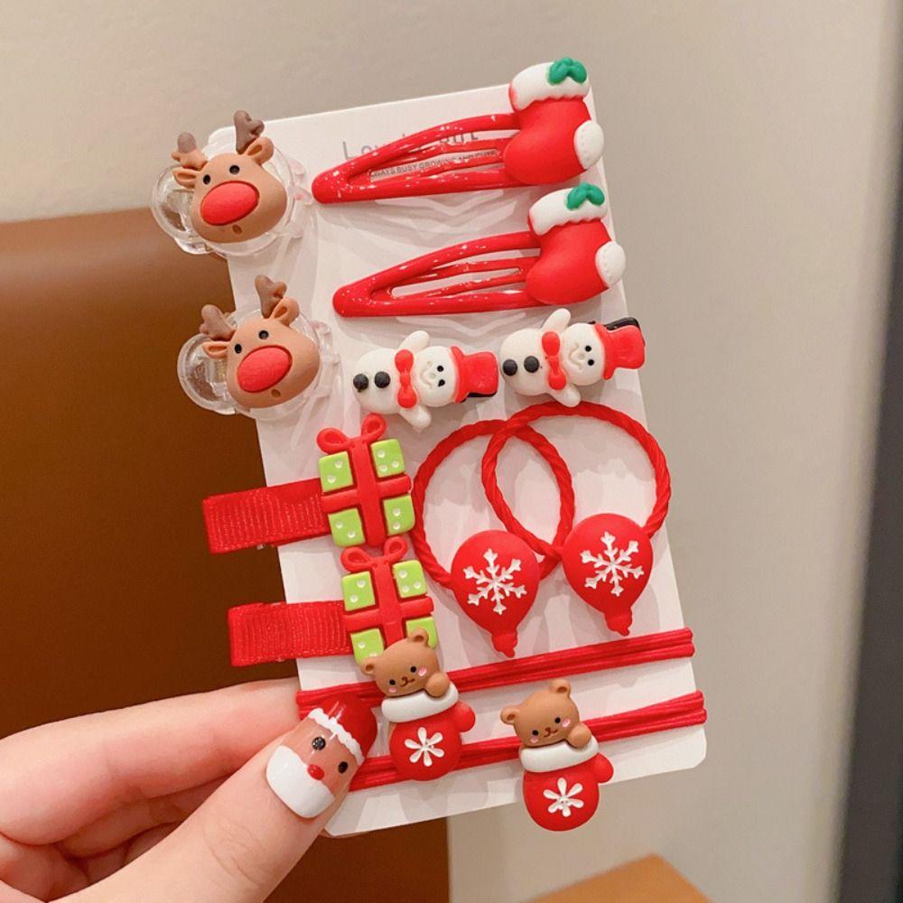 

Головной убор Аксессуары для волос из лося Головной убор Санта-Клаус Веревка для волос Рождественский набор Заколка для волос Выступить C