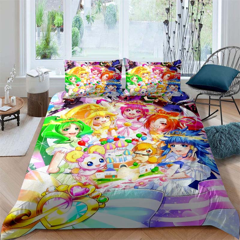 2026 New Pretty Cure Themed Duvet Covers and Pillowcases – Perfect for Single, Double, Queen, and King Beds – Holiday Gifts