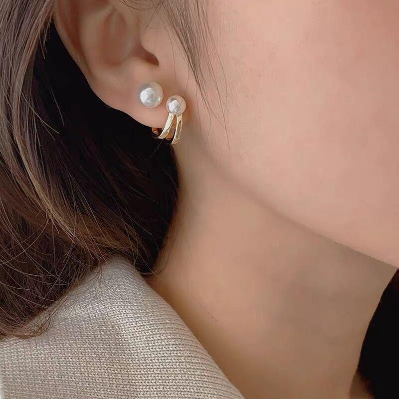 Feminine Temperament Simple Style Two Pairs of High-end Earrings