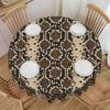 Round Oilproof Snake Skin Boa Skin Table Cover Brown Rust Tan Animal Tablecloth for Dining 70 Inch Table Cloth