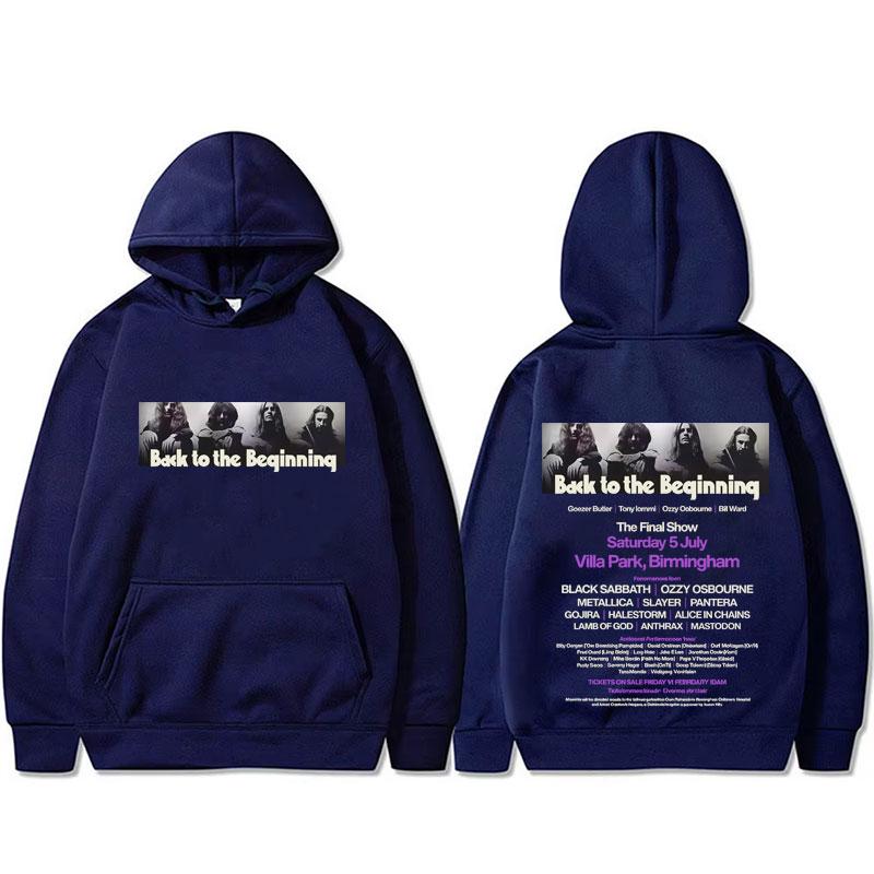 Heavy Metal Rock Band Black Sabbath and Ozzy Osbourne Back To The Beginning Vintage Hoodie Men Women Classic Casual Sweatshirt