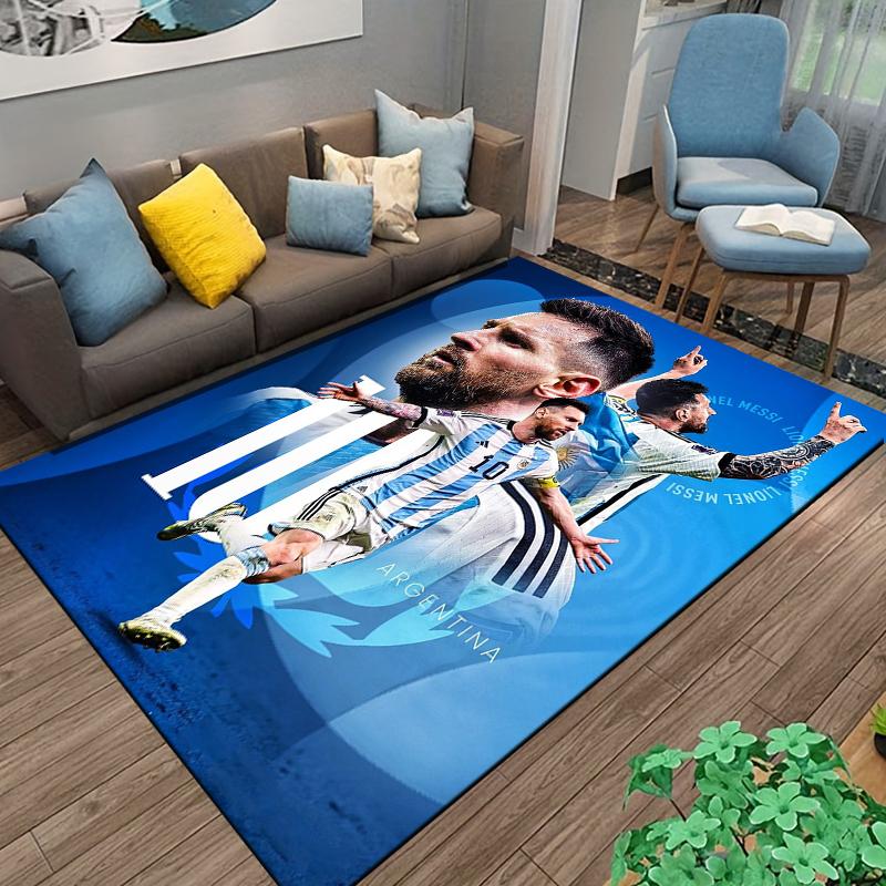Soccer Star Designed floor mat, suitable as a non-slip mat for the living room or bedroom sofa