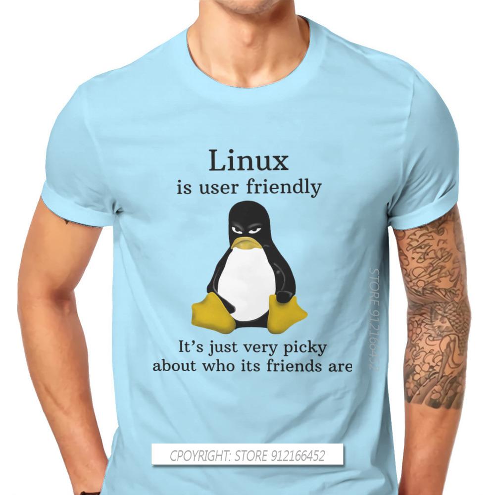 Linux Operating System Tux Penguin Men's TShirt User Friendly Just Picky Distinctive T Shirt Original Casual Sweats New Trend