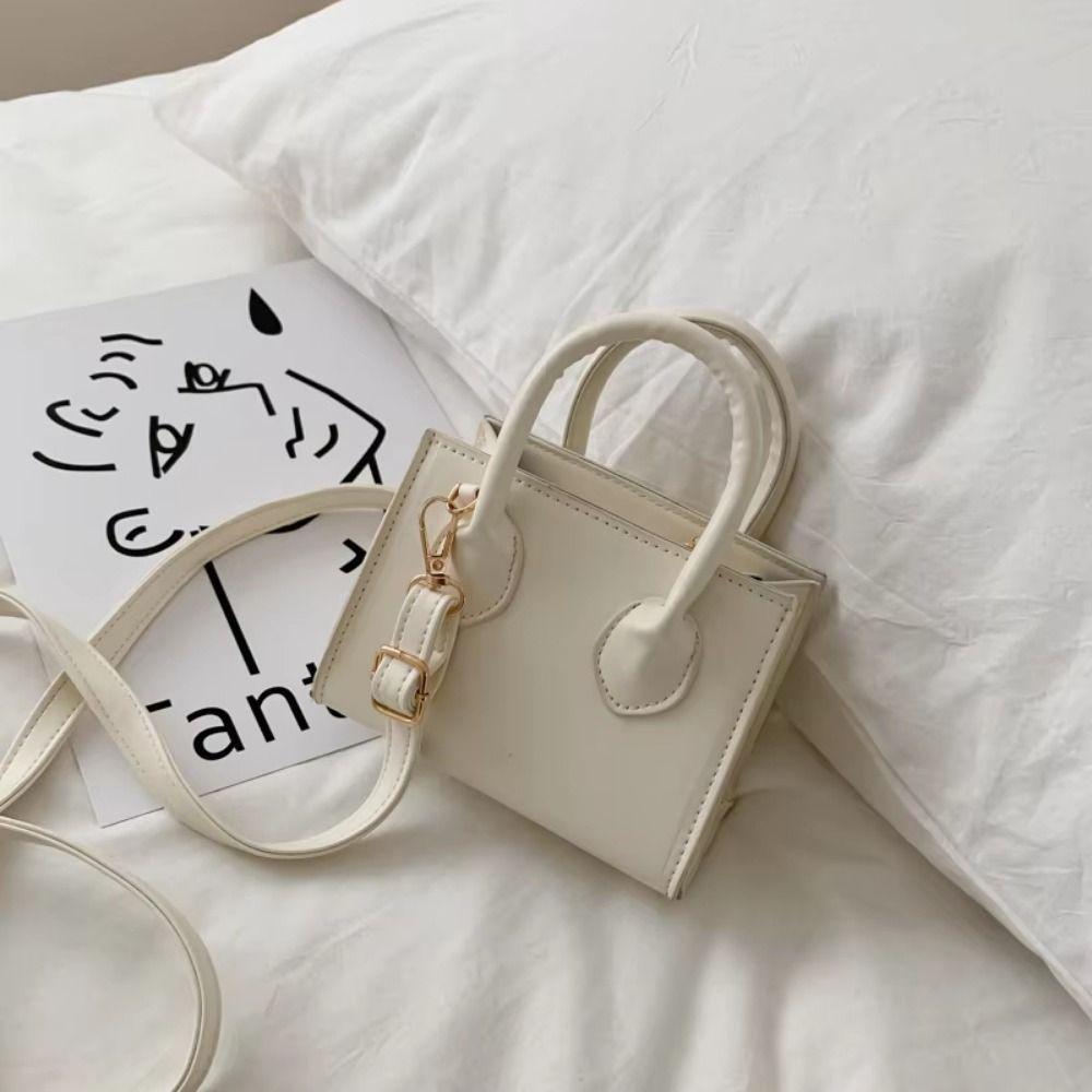 PU Leather Small Square Bag Minimalist Women's Crossbody Bag Mini Handbag  Literary Crowds