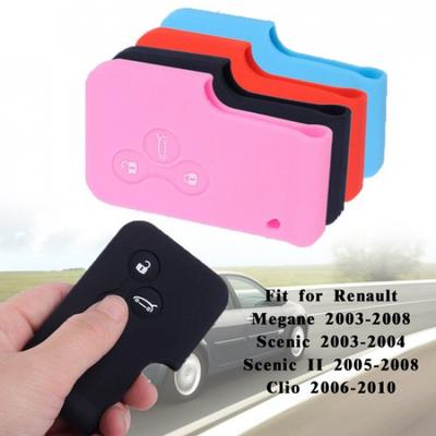 3 Button Remote Silicone Card Key Case Fob Cover For Renault Clio Megane Scenic