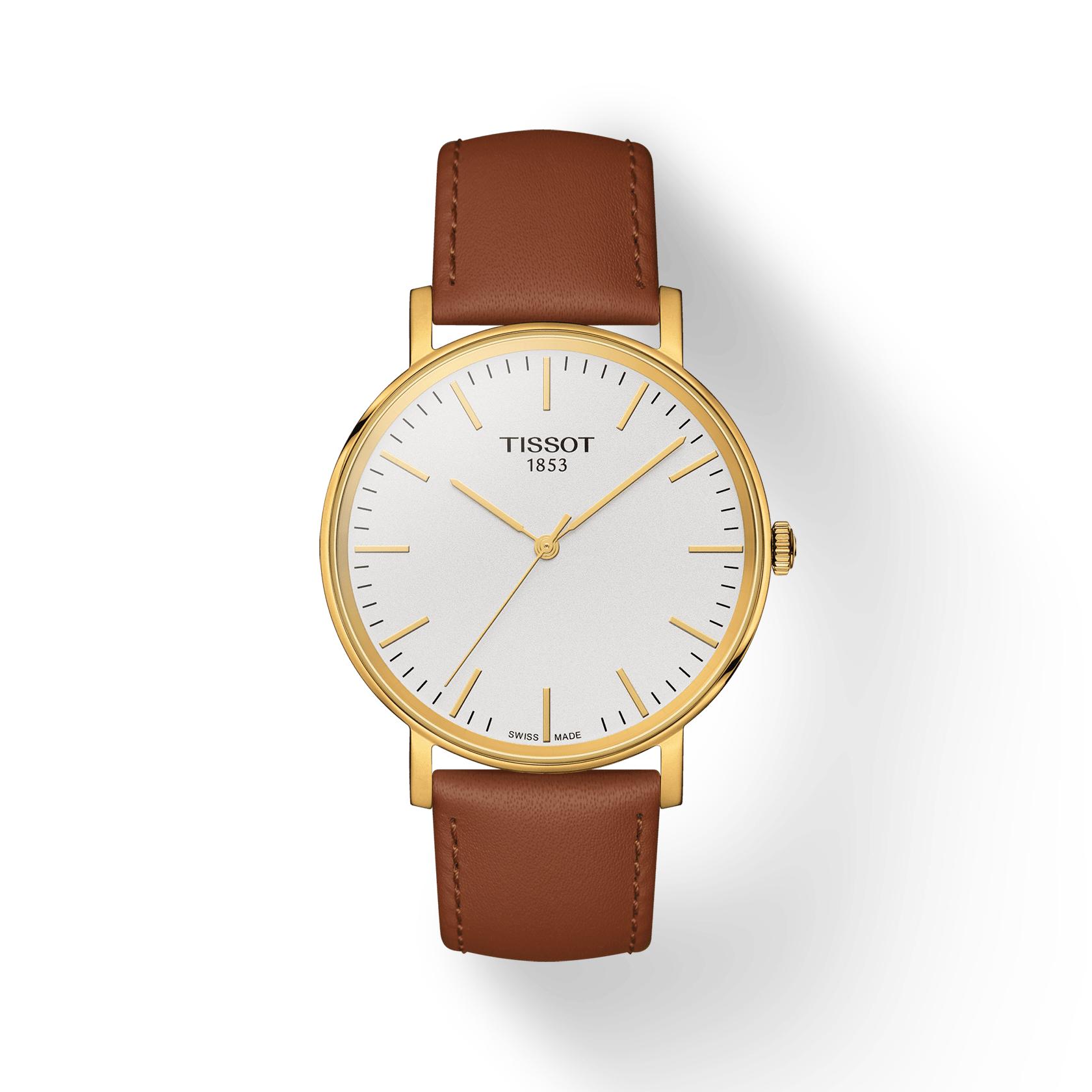 Relógio Masculino de Moda Tissot com Pulseira de Couro e Mostrador Prata T109.410.36.031.00 prata