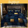 23pcs 3d Space Bedding Cartoon Set Blue Golden Abstract Pattern Ultra Soft Brushed Polyester Wrinkle Free Skin Friendly