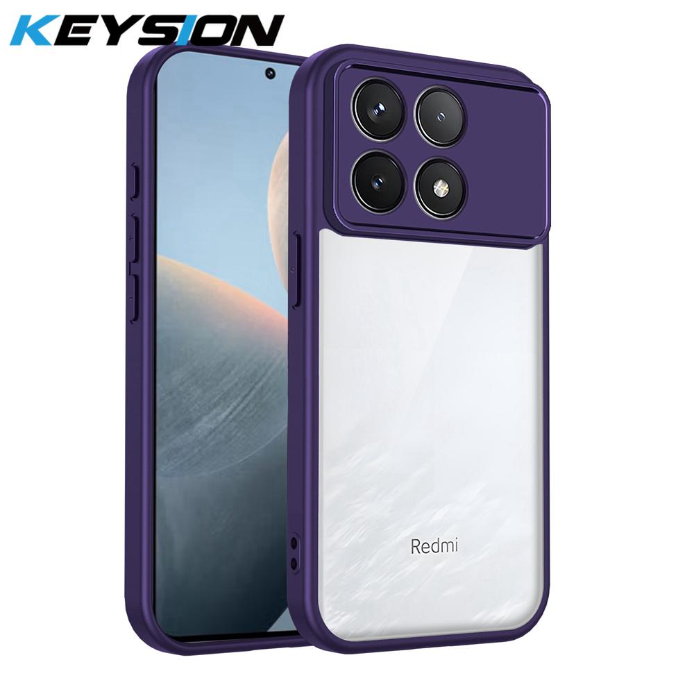 KEYSION Transparent Phone Case for Xiaomi POCO F8 Ultra Soft Silicone+PC Clear Shockproof Phone Back Cover for POCO F8 Pro