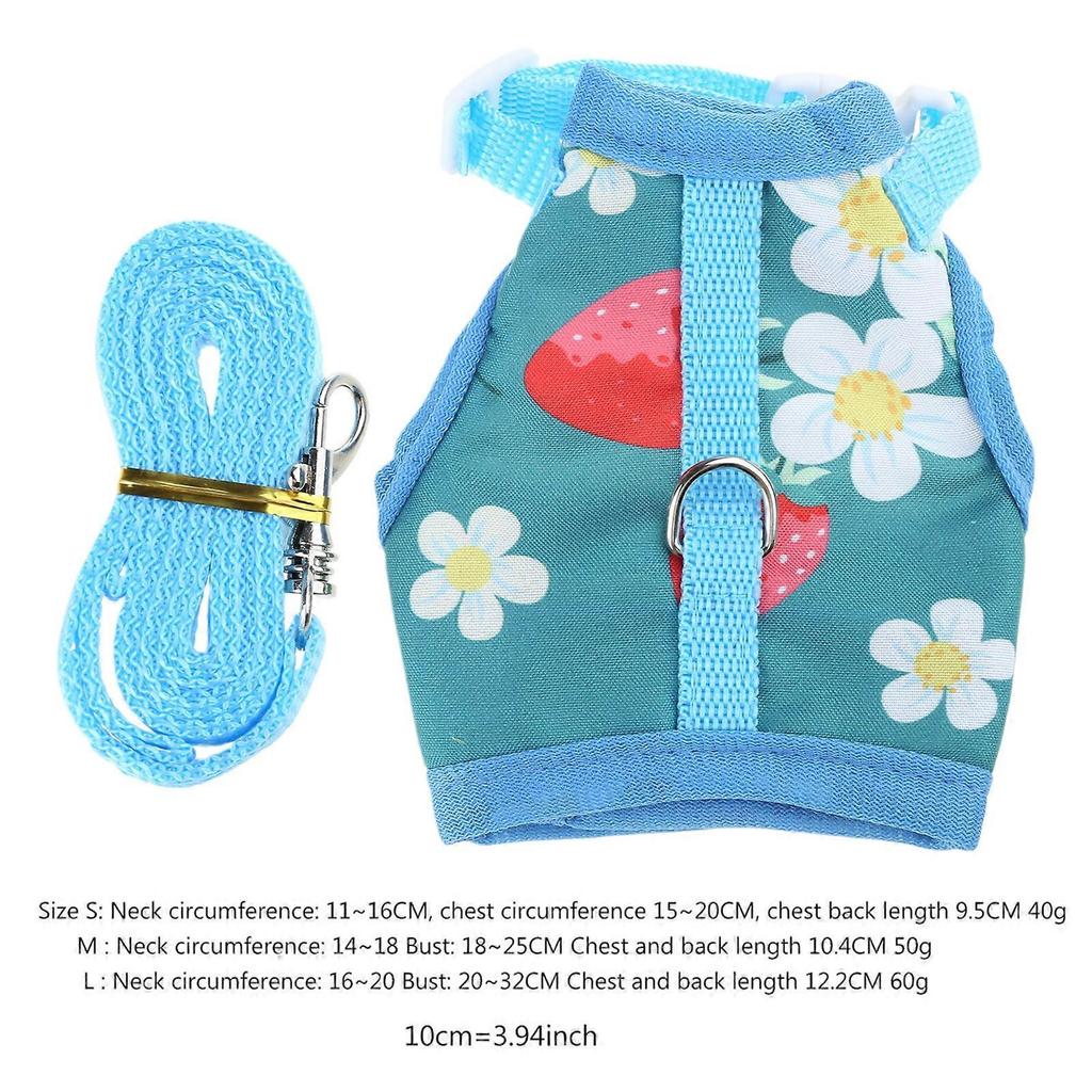Rabbit Vest Small Pet Animal Harness Leash Set Escape Proof Cute Costume S/for M/L Yellow/Green for Hamster Mice Guinea  L