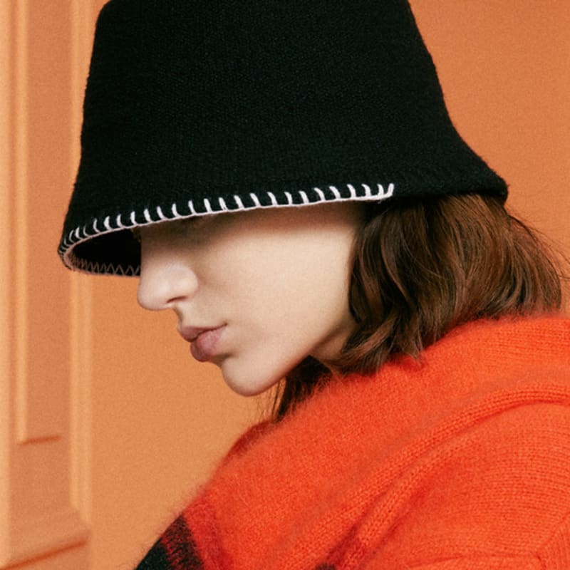 

SLEEPYSLIP [unisex]STITCH WOOL BUCKET HAT(2COLOR) BEIGE