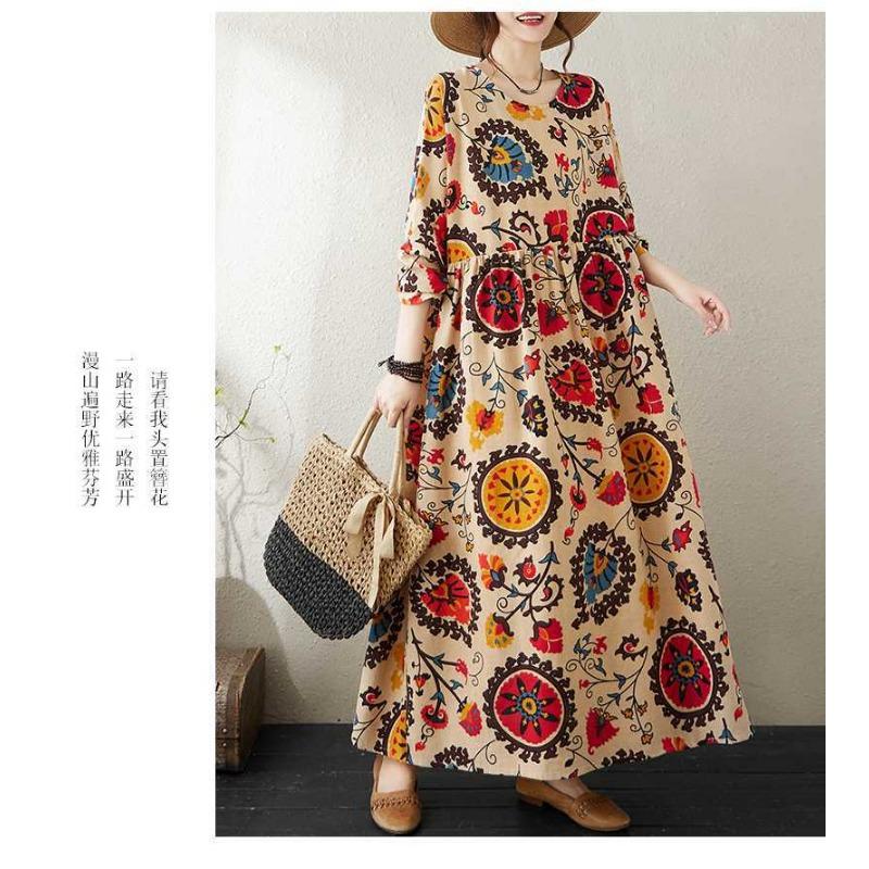 Lockerer Großer Literarischer Urlaubs-Fettmacher Langarmrock