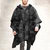 Herenjas Halloween Gotische Cape Jas Vleermuismouw Heren Jas met Capuchon voor Feesten
