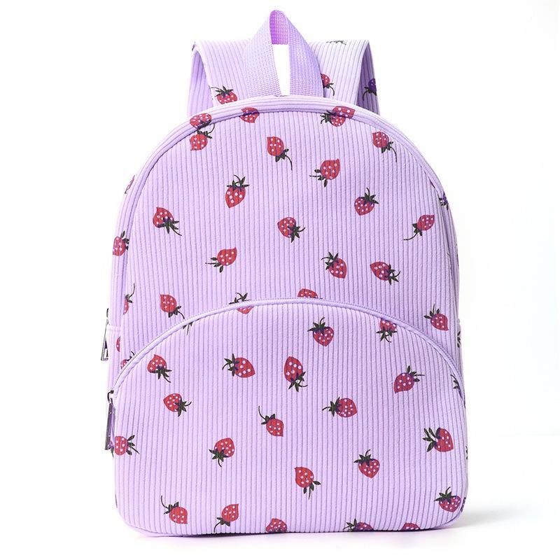 Corduroy backpack large capacity student cartoon bear schoolbag fashion casual high value cute backpack