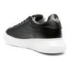 Emporio Armani Leather Round Toe Thick Sole Lace-Up Low Top Sneakers Women sneakers Black X3X024XN894A120