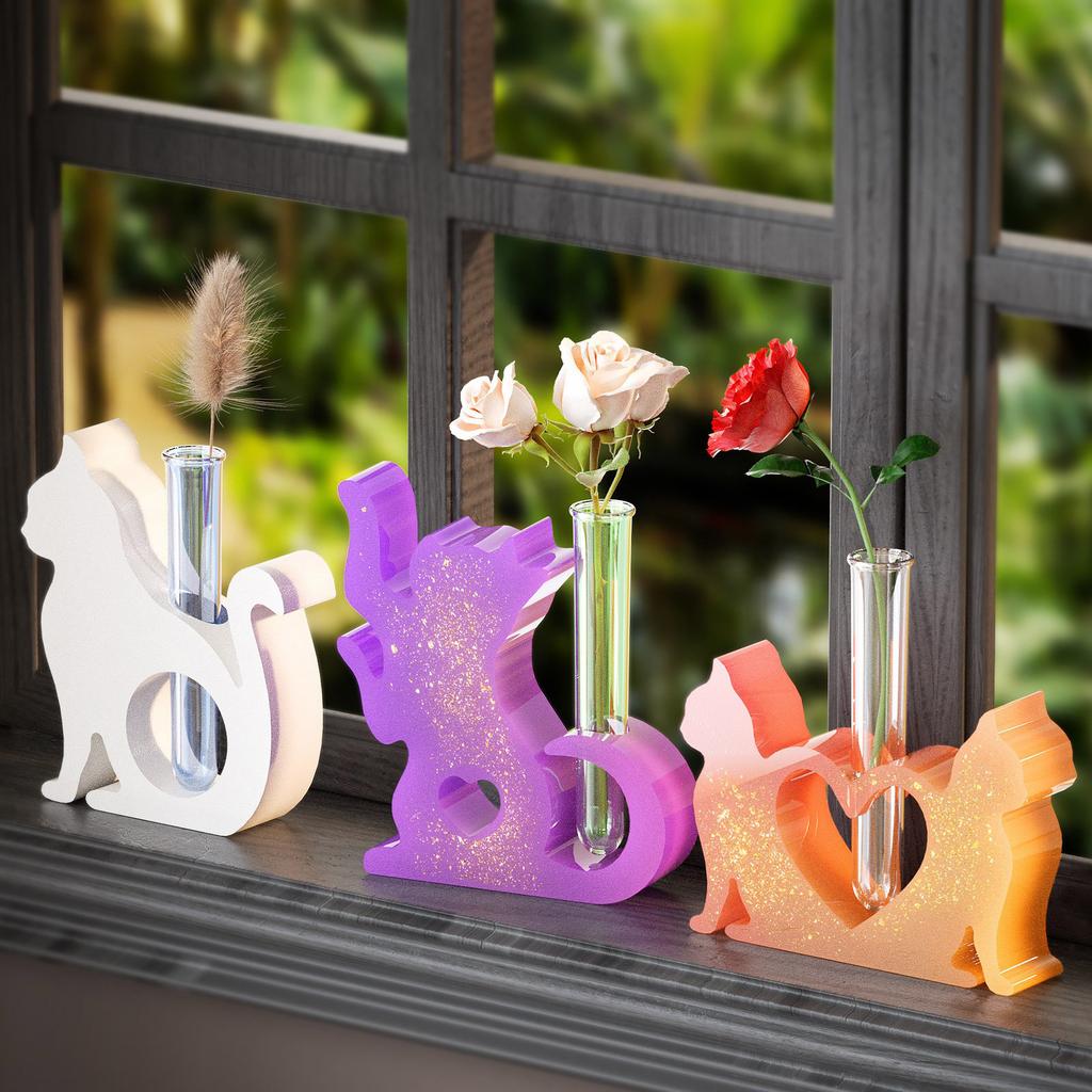 Animal Theme Epoxy Resin Molds for Creating Miniature Hydroponic Plant Holders Handmade Craft Supplies Silicone Molds