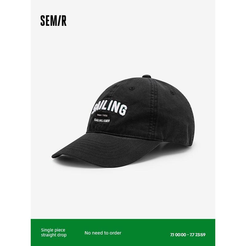 

Senma Hat Men s 2024 New Arrival Retro Fashion Trend Campus Baseball Cap Stylish Contrast Color Letters Embroider Black 90001 All yards