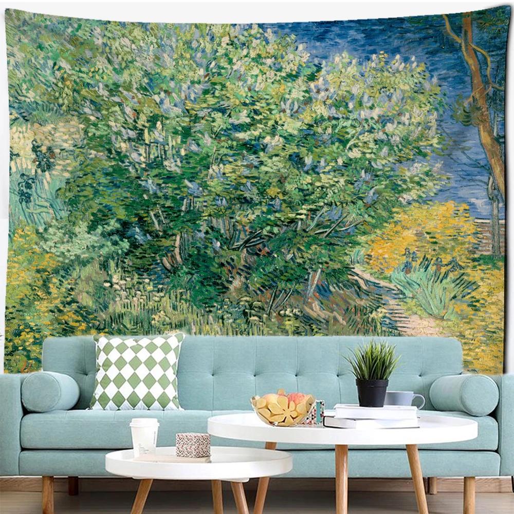 Sea Voyage Oil Painting Tapestry Wall Hanging Van Gogh Art Bedroom Living Room Home