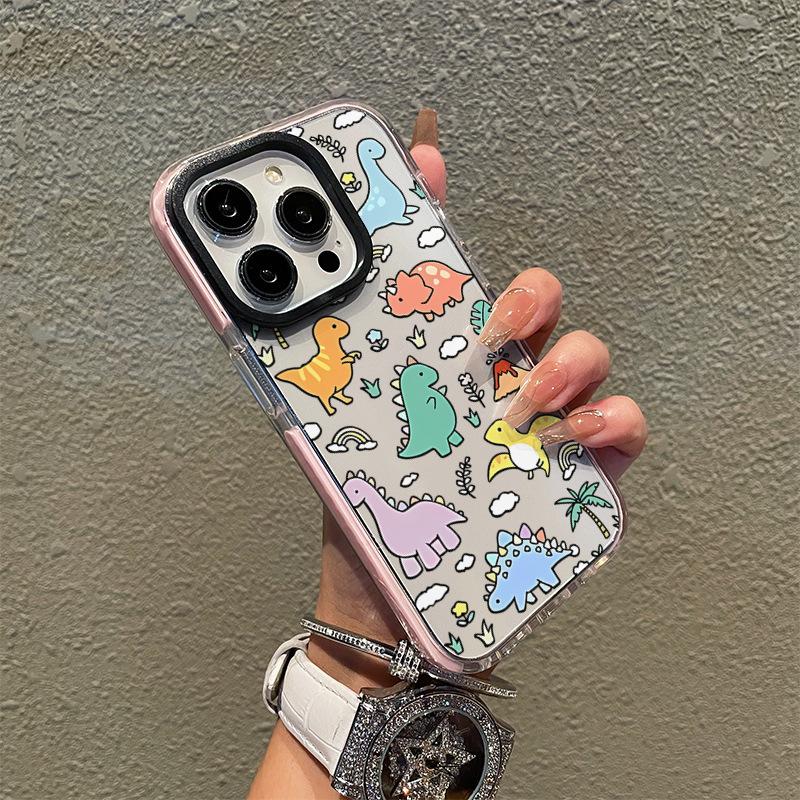 Summer New Fun Funny Little Dinosaur Iphone14 Transparent Mobile Phone Case Apple 17 Anti-drop Soft Case 16 Cute